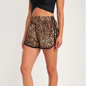 Cream Yoga Cheetah Shorts